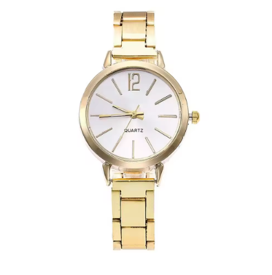 Elegant Golden Tone Stainless Steel Minimalist Watch