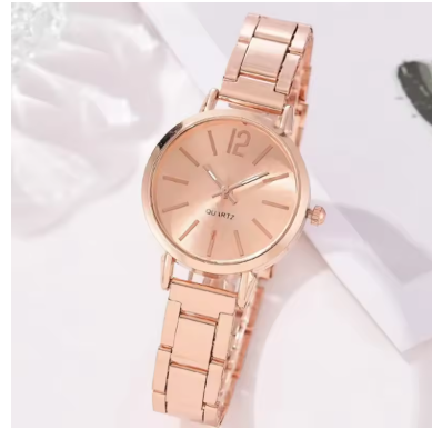 Elegant Golden Tone Stainless Steel Minimalist Watch