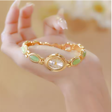 Luxurious Natural Stone Chain Wristwatch with Elegance