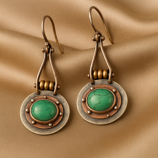 Luxe Turquoise Dual-Tone Earrings