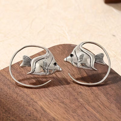 Silken Current Grace Fish Hoop Earrings