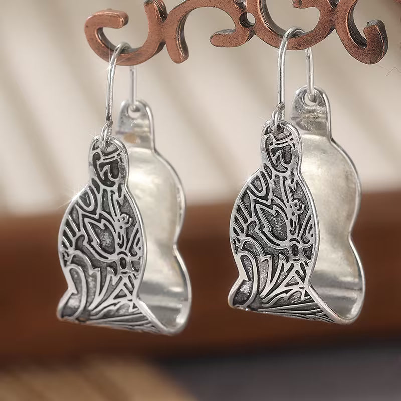 Ornate Serenity Etched Hoop Earrings