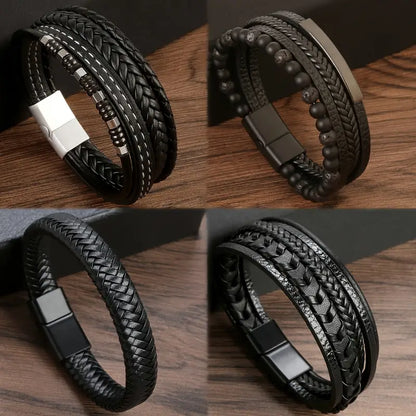 Luxurious Tiger Eye Faux Leather Magnetic Bracelets