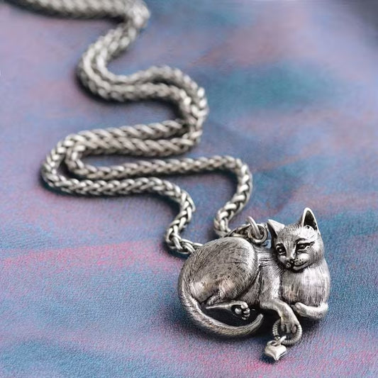 Serene Feline Reverie Pendant