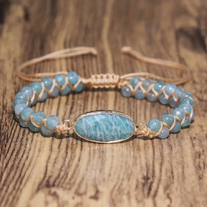 Elegant Natural Stone Charm Beaded Bracelet
