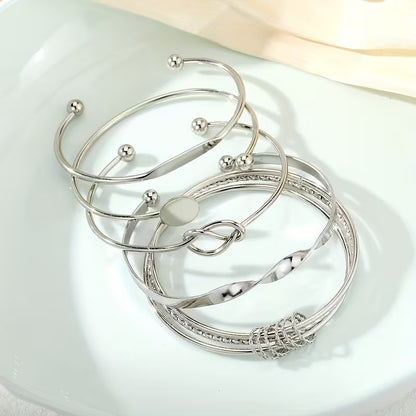 Silver Serenade Elegance Cuff Set