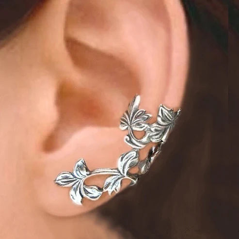 Vintage Silver Leaf Earrings