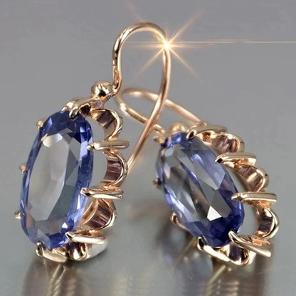 Classic Blue Zircon Vintage Earrings