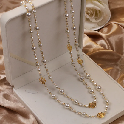 Modern Golden Pearl Necklace