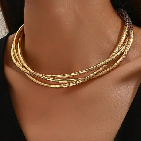 1+1 Offer: Minimalist Mandala Earrings in Gold + Vintage Layered Golden Necklace
