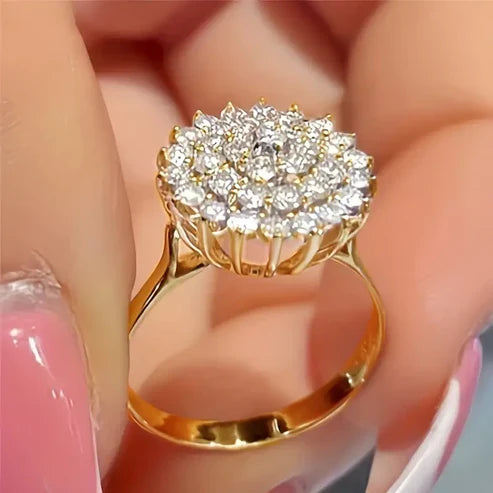 Sparkling Rounded Gold Ring