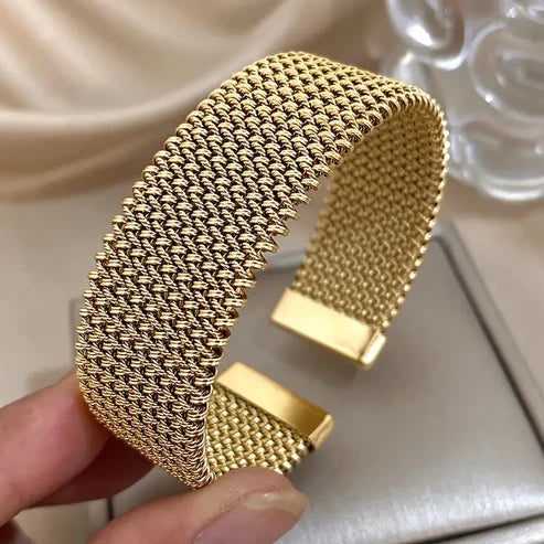 Open Golden Mesh Bracelet