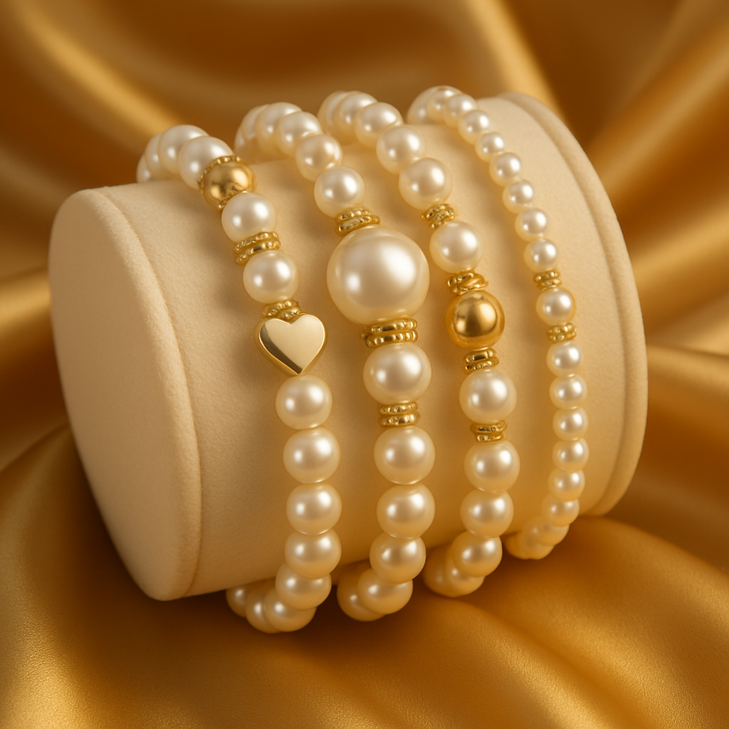Elegant Pearl Bracelet Set