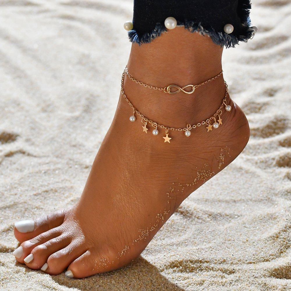 Pearl & Star Infinity Anklet