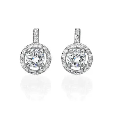 Margaret | Round Cut Earrings With Cubic Zirconia